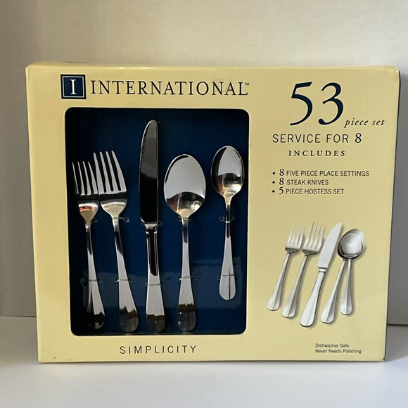 INTERNATIONAL Simplicity 53 piece set, silver - Picture 1 of 11